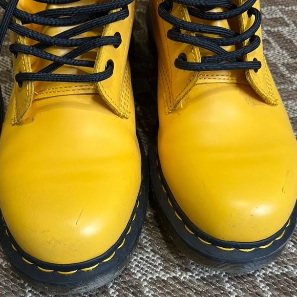 Yellow Dr. Martens Leather Lace-Up Boots - Picture 7 of 7